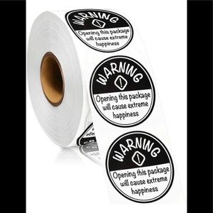 🆕 Sticker Label “Warning: Opening this package will cause extreme happiness.”